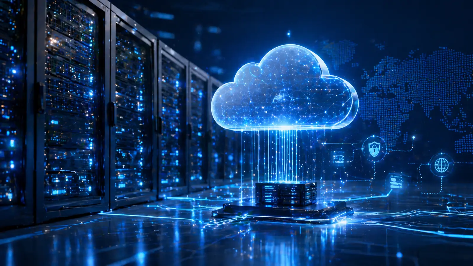 Moderne Server und Cloud-Infrastruktur für Webhosting